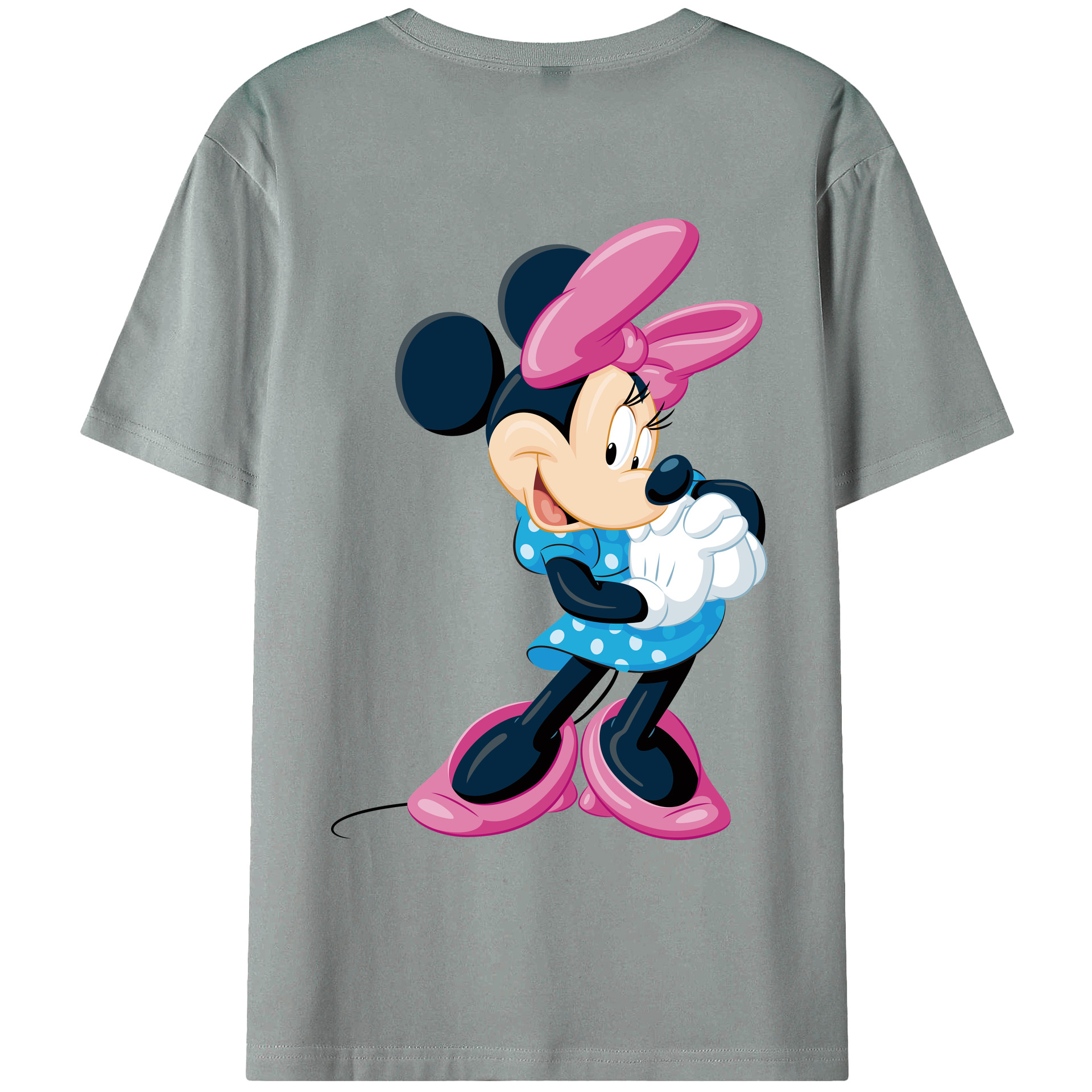 ミッキーマウス Mickey Mouse 綿100％ メンズ半袖Tシャツ（バックプリント） 通気性